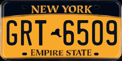 NY license plate GRT6509
