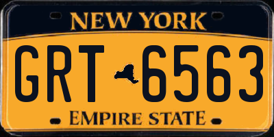 NY license plate GRT6563