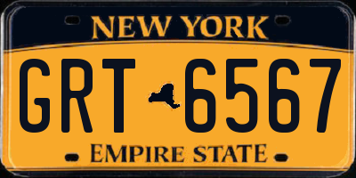 NY license plate GRT6567