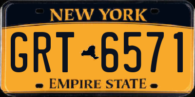 NY license plate GRT6571
