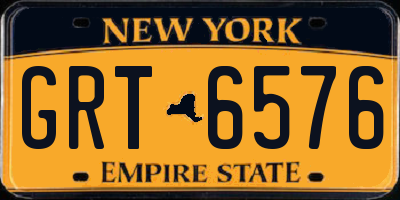 NY license plate GRT6576