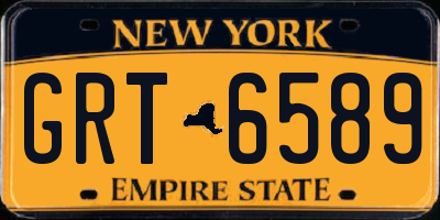 NY license plate GRT6589