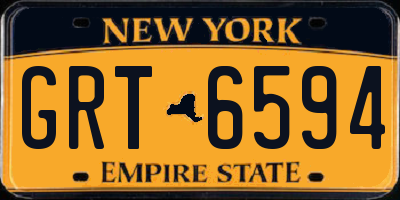 NY license plate GRT6594