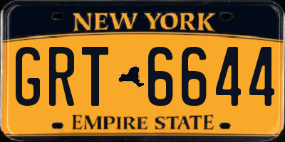 NY license plate GRT6644