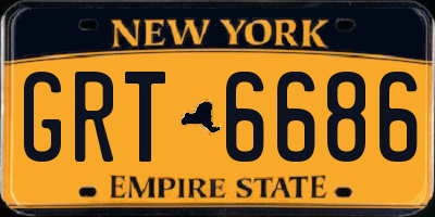NY license plate GRT6686