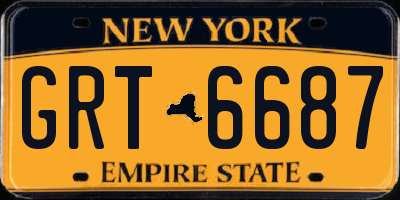 NY license plate GRT6687