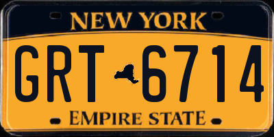 NY license plate GRT6714