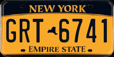 NY license plate GRT6741