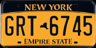 NY license plate GRT6745