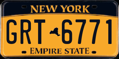 NY license plate GRT6771