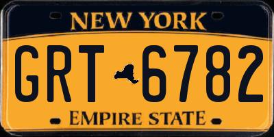 NY license plate GRT6782