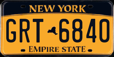 NY license plate GRT6840