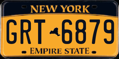 NY license plate GRT6879