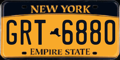 NY license plate GRT6880