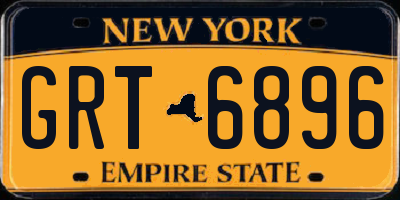 NY license plate GRT6896