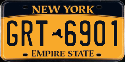 NY license plate GRT6901