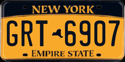 NY license plate GRT6907
