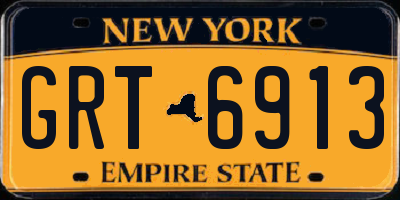 NY license plate GRT6913