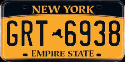NY license plate GRT6938