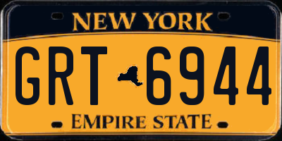 NY license plate GRT6944
