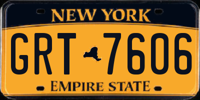 NY license plate GRT7606