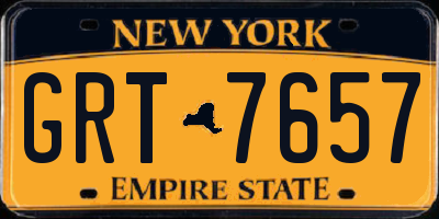 NY license plate GRT7657