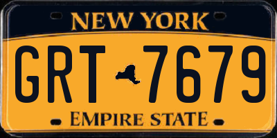 NY license plate GRT7679