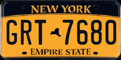 NY license plate GRT7680