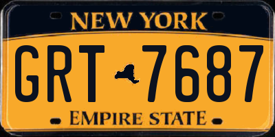 NY license plate GRT7687