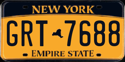 NY license plate GRT7688