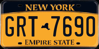 NY license plate GRT7690