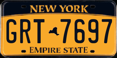 NY license plate GRT7697
