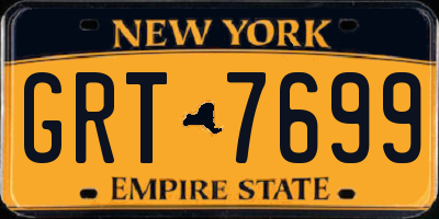 NY license plate GRT7699