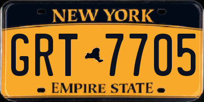 NY license plate GRT7705