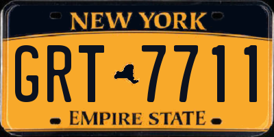 NY license plate GRT7711