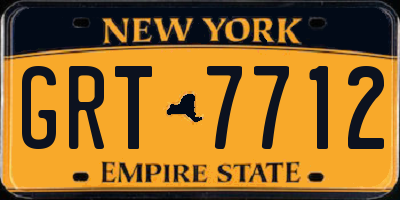 NY license plate GRT7712