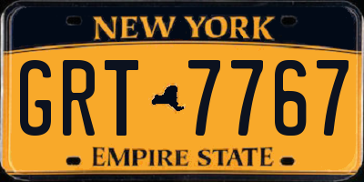 NY license plate GRT7767