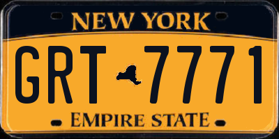 NY license plate GRT7771