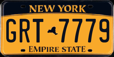 NY license plate GRT7779