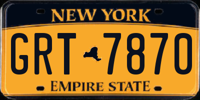 NY license plate GRT7870