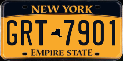 NY license plate GRT7901