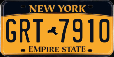 NY license plate GRT7910