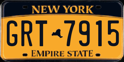 NY license plate GRT7915