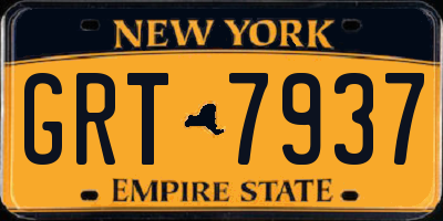 NY license plate GRT7937