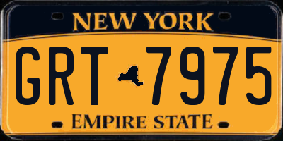 NY license plate GRT7975