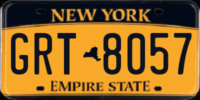 NY license plate GRT8057