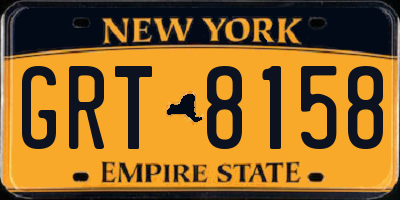 NY license plate GRT8158