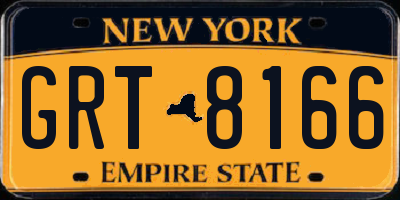 NY license plate GRT8166