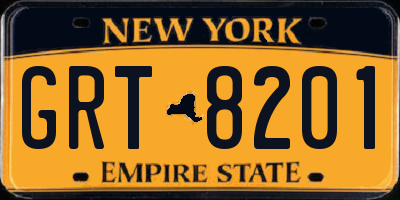 NY license plate GRT8201