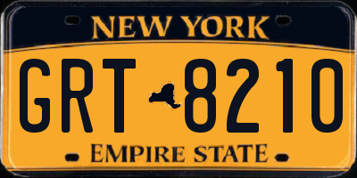 NY license plate GRT8210